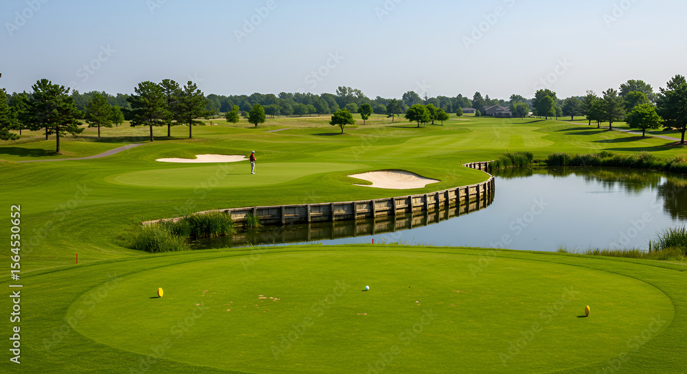 Fototapeta premium Expansive golf course on a sunny day (1)