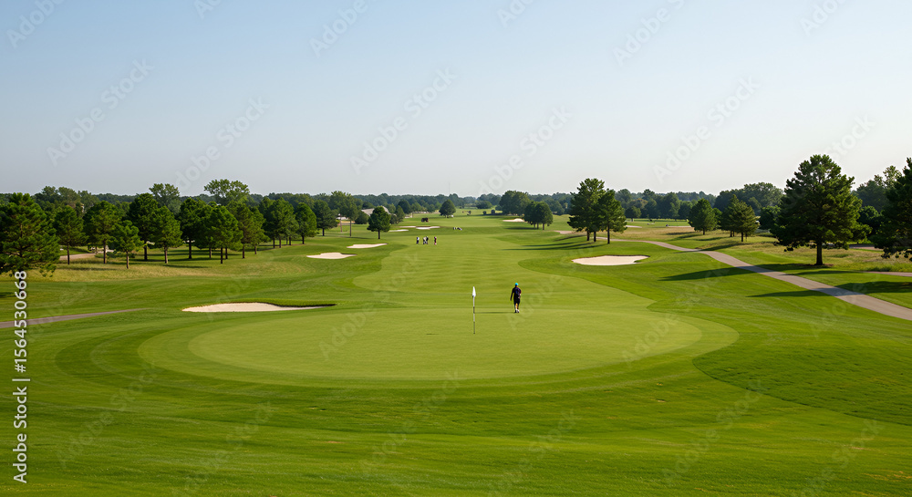 Obraz premium Expansive golf course on a sunny day