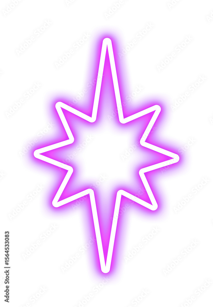 Obraz premium Neon Star Sparkle Icon Illustration