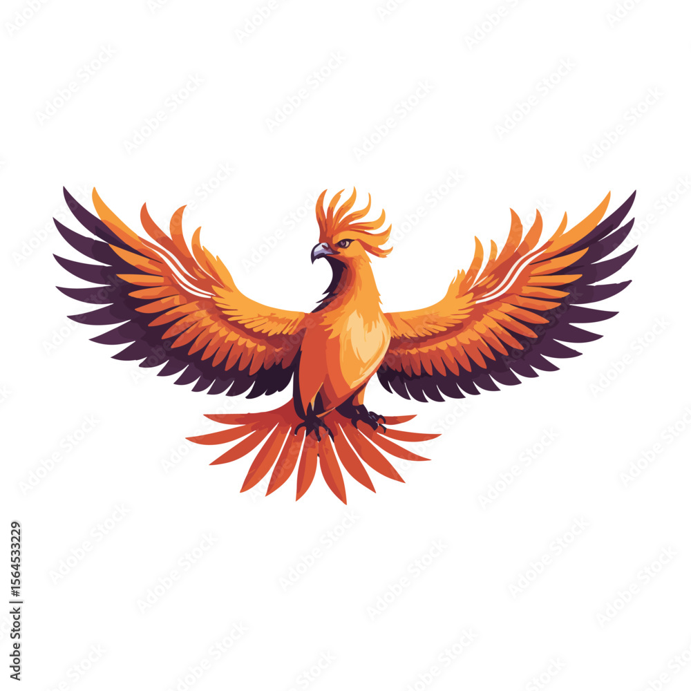 Phoenix Bird with Open Wings Vector Phoenix Bird with Open Wings Vector