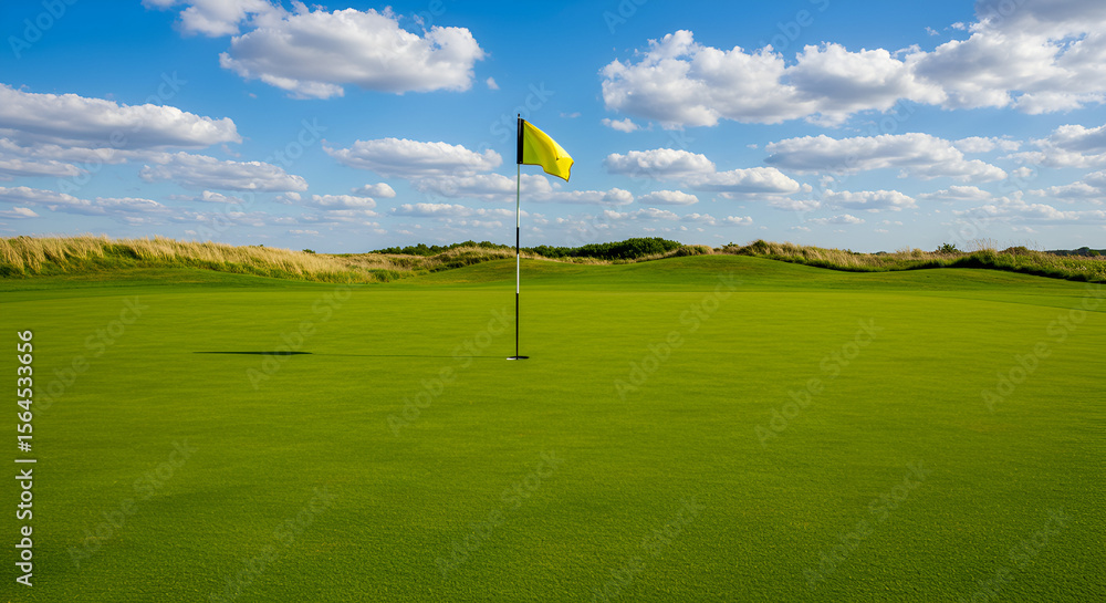 Obraz premium Sunny golf course green