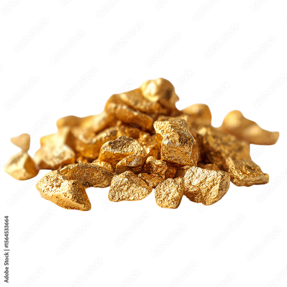 Obraz premium pile of gold nuggets on transparent background