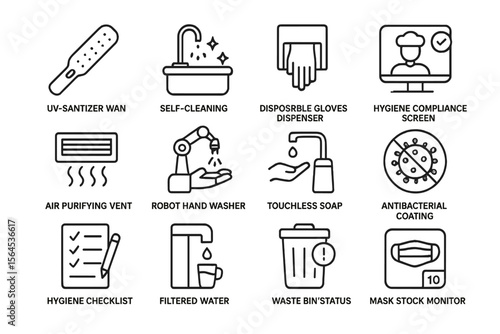 Hygiene tools: uv-sanitizer, self-cleaning, touchless soap, hygiene compliance
