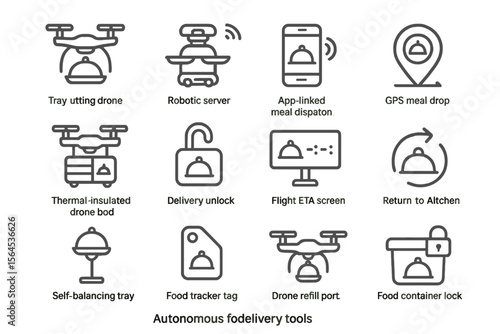 Autonomous drone delivery tools for efficient food service systems