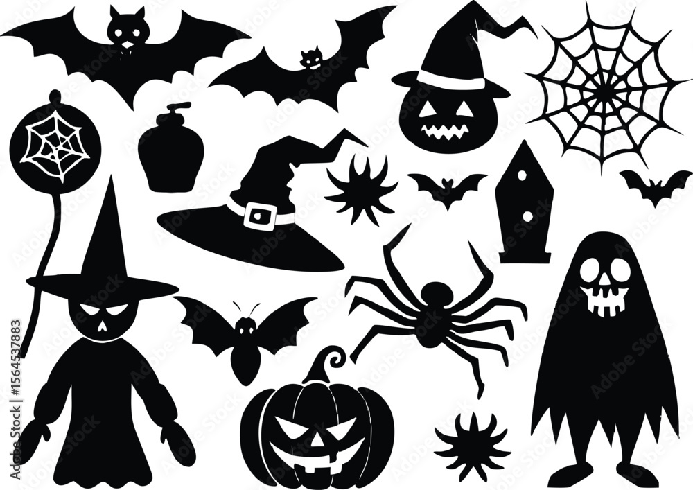 Obraz premium Happy halloween doodle