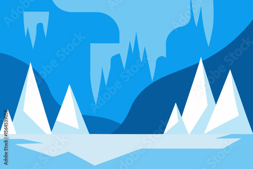 Abstract Ice and Snow Patterns Cold Tones Winter