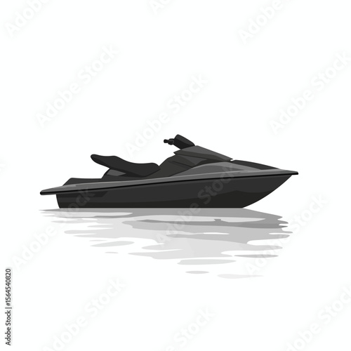 Black jet ski isolated 