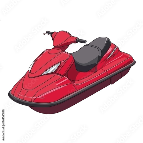 Red jet ski isolated 