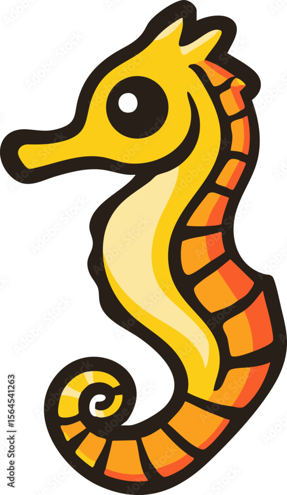 Naklejka premium full-shot of a Seahorse icon The background color