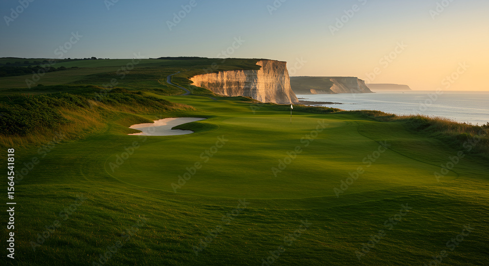 Fototapeta premium Coastal golf course at dawn (1)