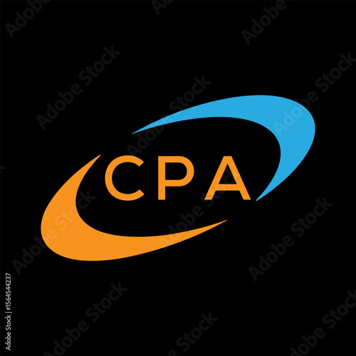 Dynamic Tech Logo Design with CPA Letters and Abstract Motion Elements – Modern Business Identity .CPA Letter Logo.

