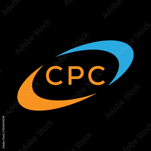 Dynamic Tech Logo Design with CPC Letters and Abstract Motion Elements – Modern Business Identity .CPC Letter Logo.
