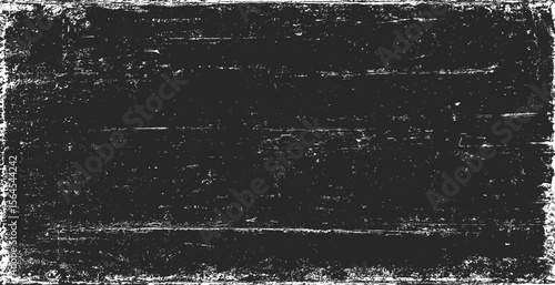 Texture of old surface on black background with white scratches. Worn, torn, weathered effect. Distressed black texture. Vector illustration, EPS 10.