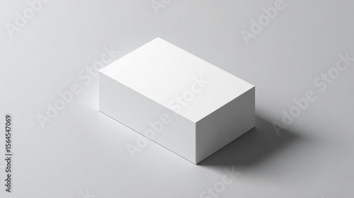 Ultra quality image of isometric white box mockup on a neutral gray background, showcasing clean lines and shadows, ideal for presentations and graphic design projects, product. High quality