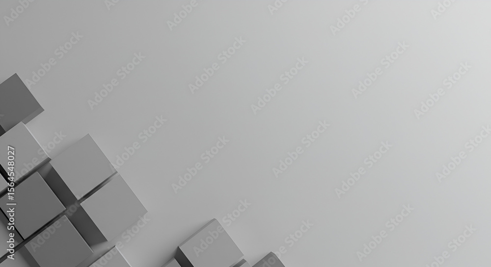 Obraz premium Abstract geometric pattern of overlapping gray cubes