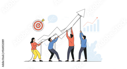 Teamwork drives business growth and achieves ambitious goals and objectives