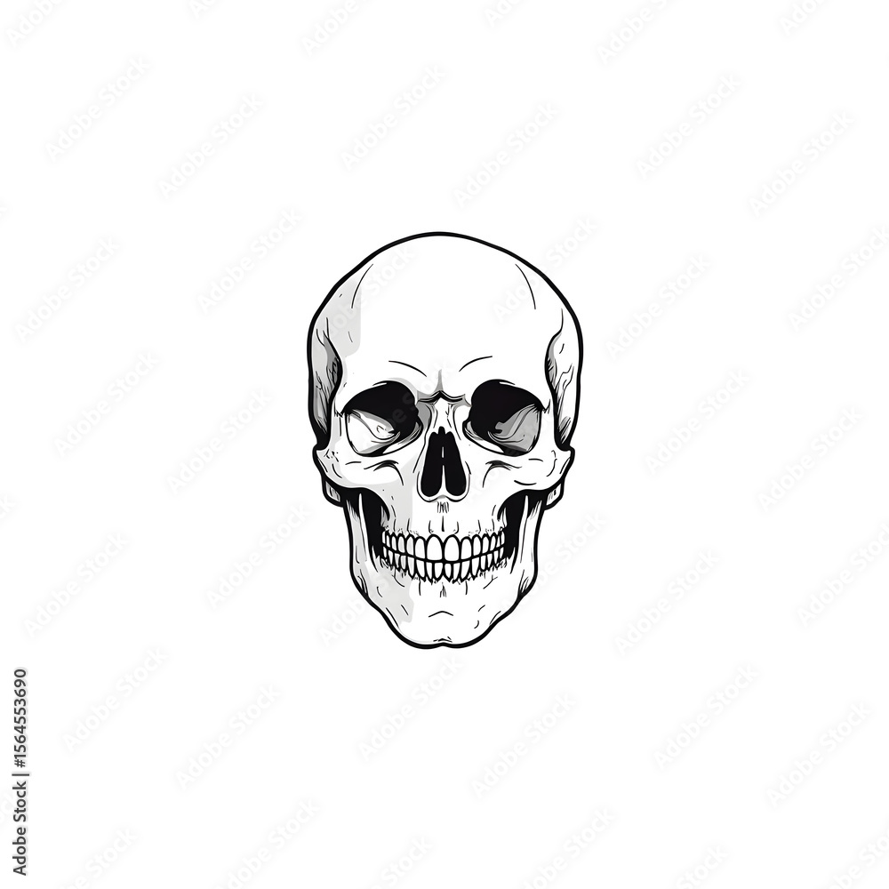 Obraz premium Minimalist Continuous Line Skull Drawing