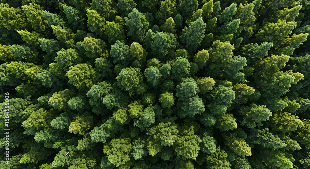 Dense forest canopy from above Dense forest canopy from above