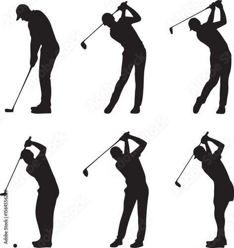 Golfer Swinging Club Silhouette Design

Perfect Golf Shot Vector Illustration

Golfer on Fairway Silhouette Scene

Golf Swing in Motion Silhouette Art

Professional Golfer Pose Vector