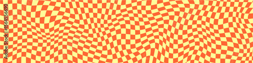 Distorted checkered background vector, offering a dynamic and abstract pattern with a modern edge. Ideal for digital art, graphic design, or energetic backgrounds needing visual interest.