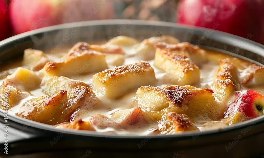Delicious Apple Bake: Golden-Brown Dessert with Fresh Apples and Creamy Custard Delicious Apple Bake: Golden-Brown Dessert with Fresh Apples and Creamy Custard