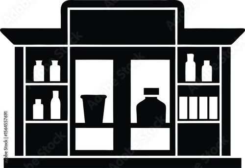 : pharmacy silhouette vector illustration