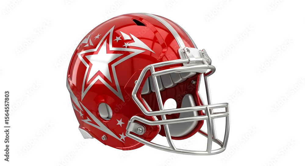 Naklejka premium American Football Helmet with Star Design, isolated on transparent background