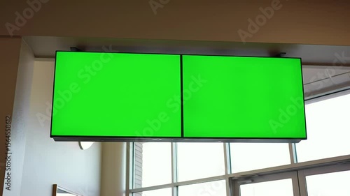 Wallpaper Mural Dual Green Screen Displays in Public Space Torontodigital.ca
