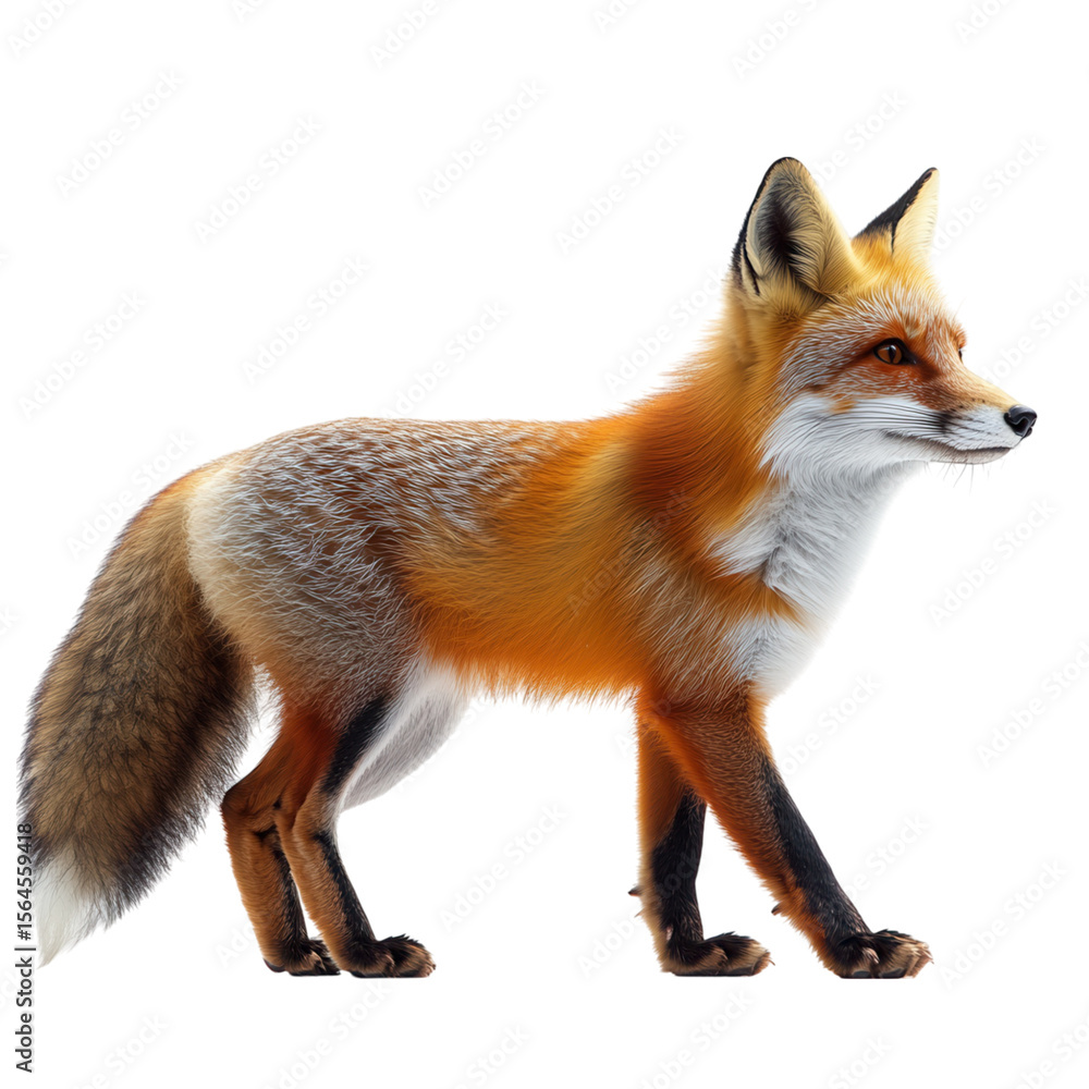 Fototapeta premium red fox on transparent background