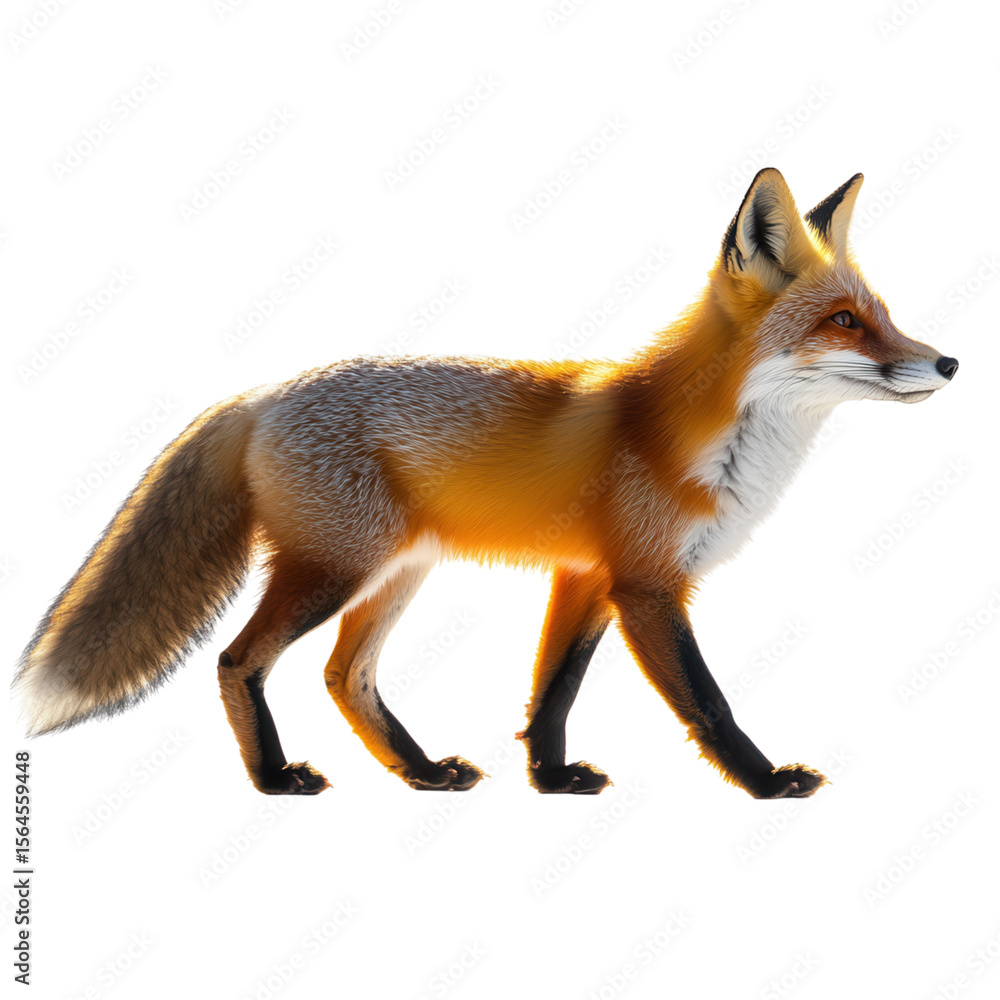 Obraz premium red fox on transparent background