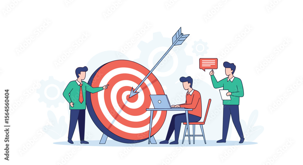 Business team achieving strategic goals through focused planning and execution Business team achieving strategic goals through focused planning and execution