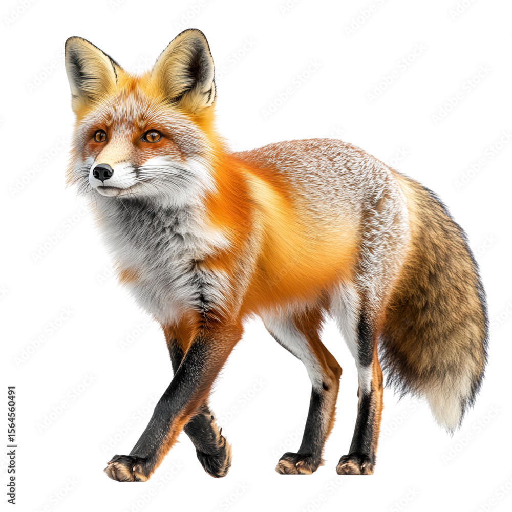 Fototapeta premium red fox on transparent background
