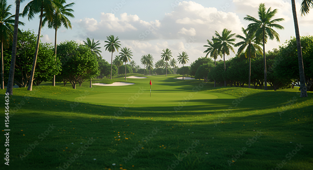 Obraz premium Tropical golf course scene
