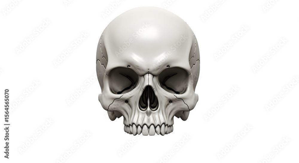 Fototapeta premium Human Skull 3d rendered, isolated on transparent background