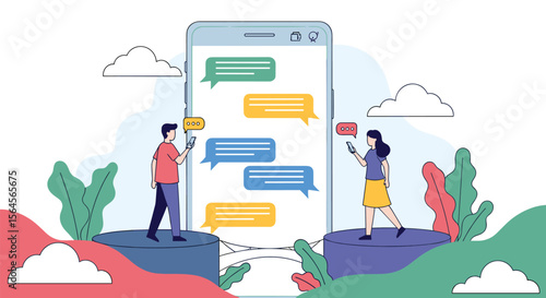 Digital communication platforms connecting people through mobile messaging services