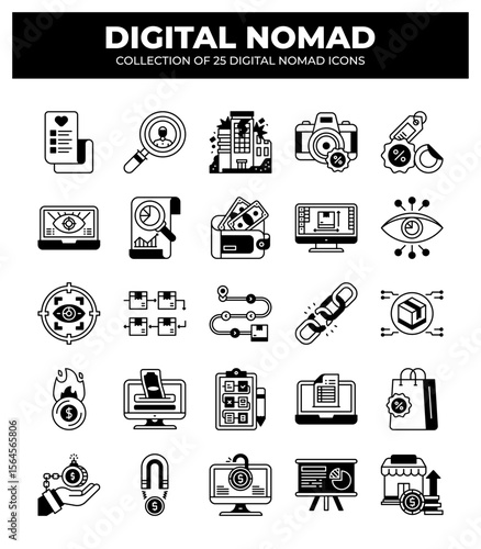 Digital Nomad Icons: Remote Work. Freelancing. and Online Business