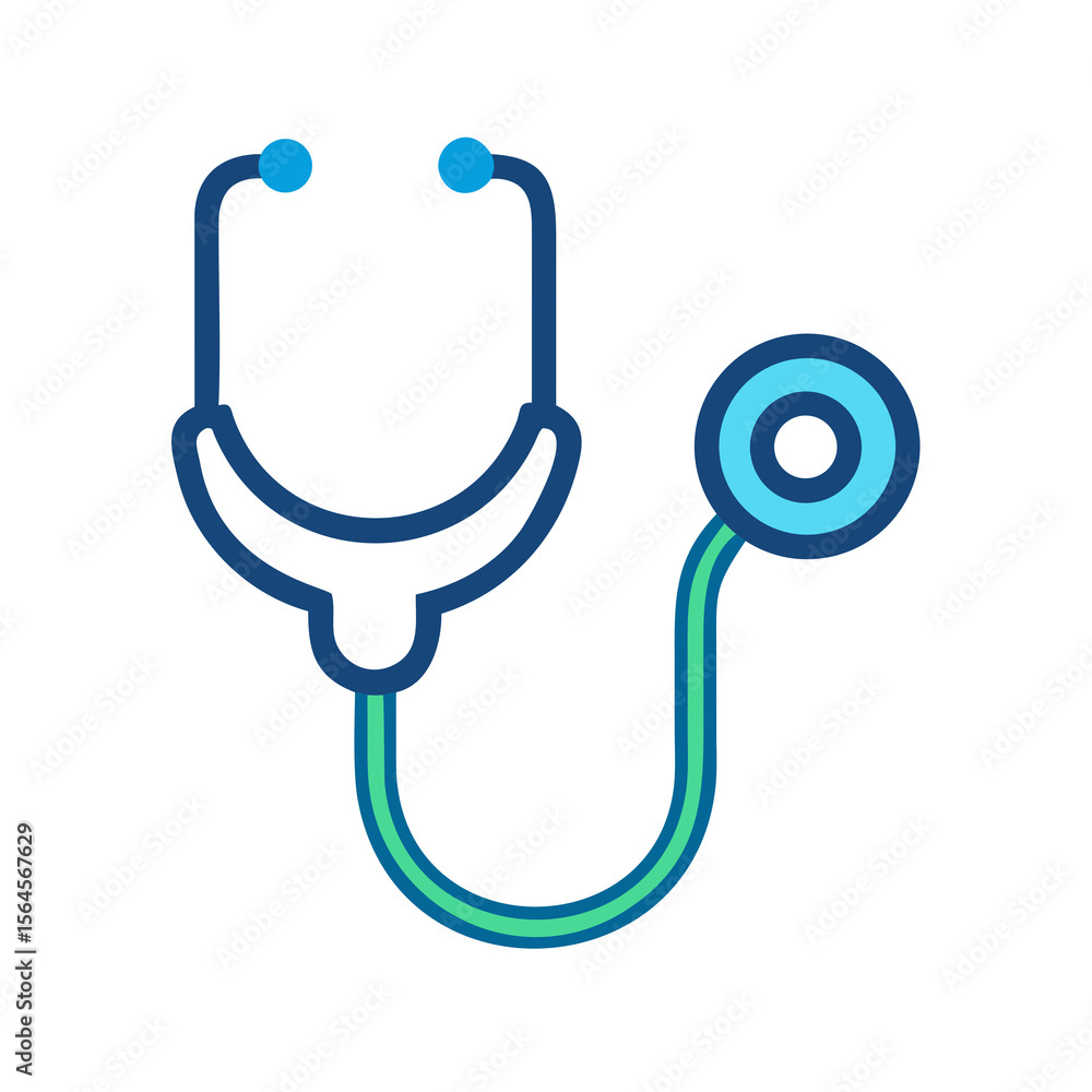 Stethoscope lying on blue background for medical and healthcare use Stethoscope lying on blue background for medical and healthcare use