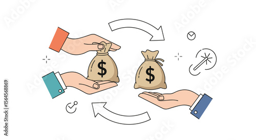 Understanding money exchange between people through financial transactions