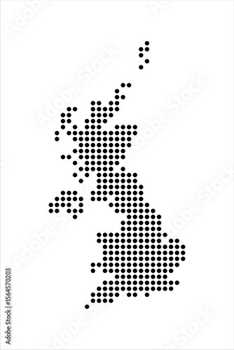 UK United Kingdom map vector, isolated background. Circle pattern Map template for web site pattern, annual report, infographics.
