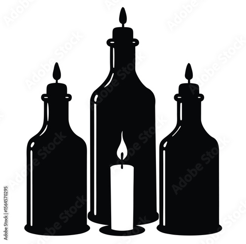 wine bottle vector illustration