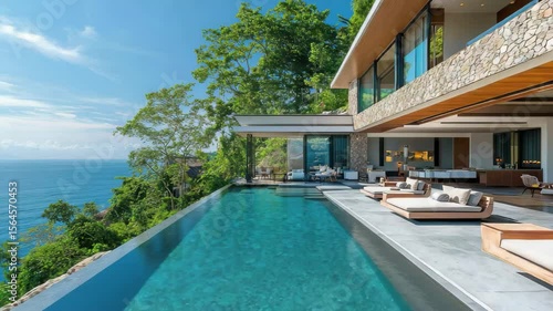 Wallpaper Mural Stunning cliffside villa with infinity pool and panoramic ocean views Torontodigital.ca