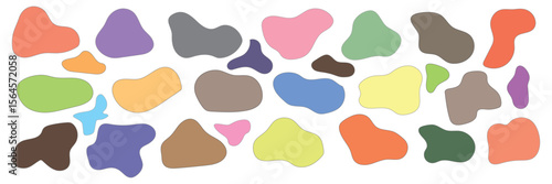 Blob shape organic set. Fluid cooler blob shape vector for abstract design.Irregular random minimal blob form. Abstract watery forms template. Organic blobs set icon on transparent background. Se .