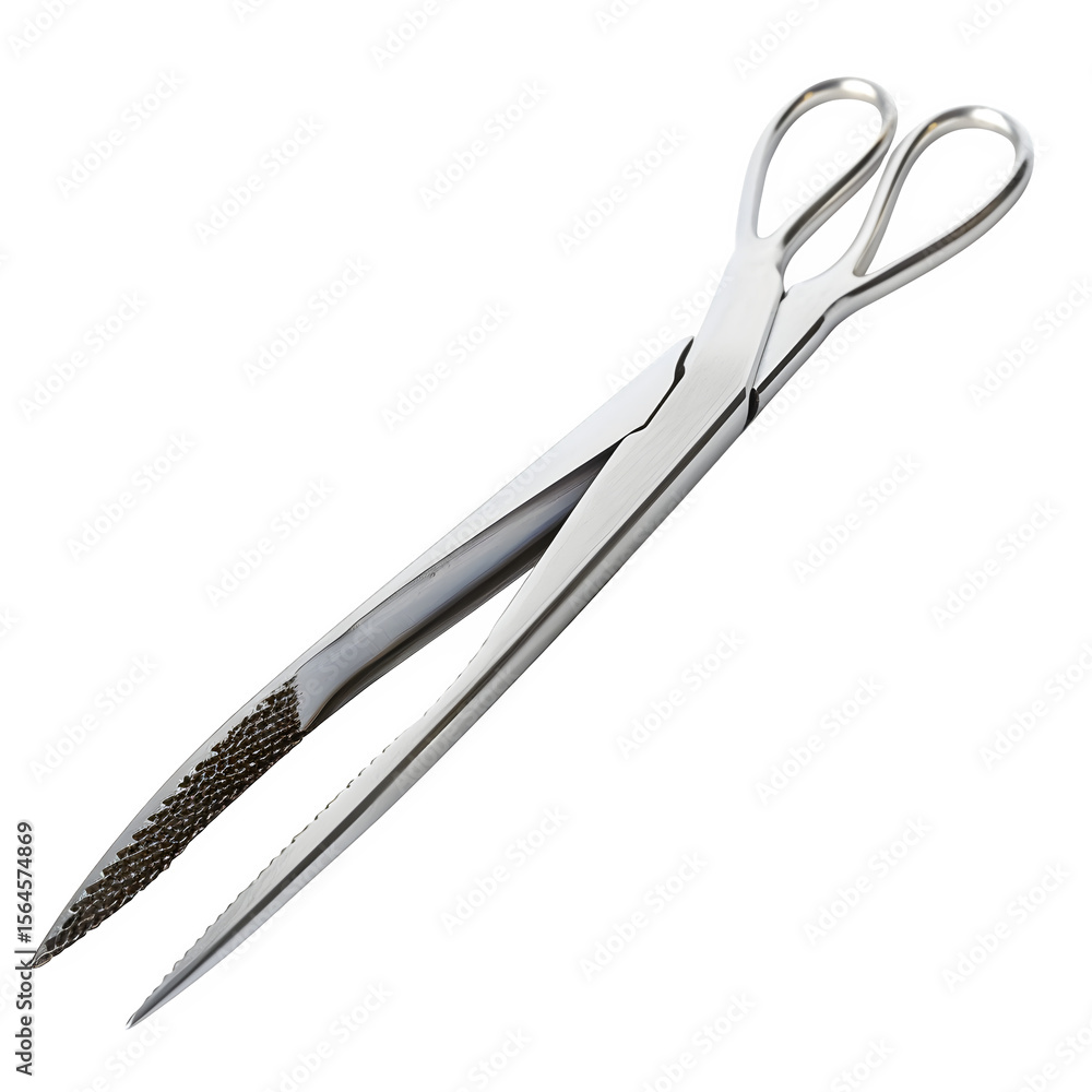 Fototapeta premium Stainless Steel Kitchen Tongs, isolated on white background
