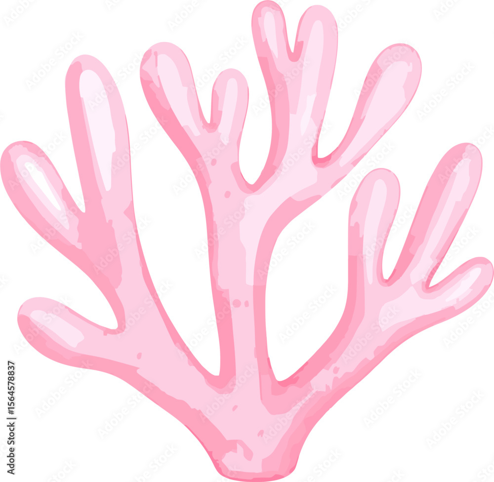 Obraz premium Coral reef watercolor vector illustration