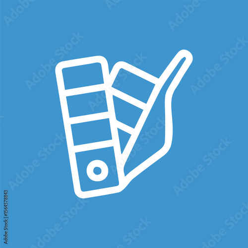 Charming Paint Swatch Icon on Blue Background Design Inspiration