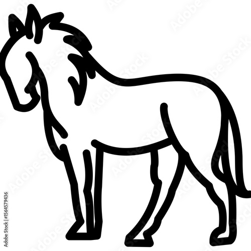horses line icon