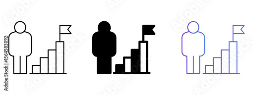 Achievement Icon – Line, Glyph & Gradient Style

