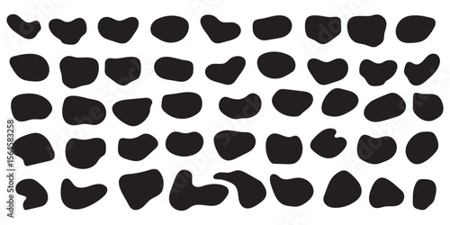 Blob shape organic set. Collection from abstract forms for design and paint. Different drops in modern style. Liquid silhouette drop in modern style.