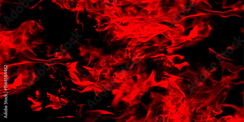 Intense and dramatic digital abstract of swirling red flames and smoke patterns over a deep black background.  Fluid, energetic, and evokes a sense of heat, danger, and passion