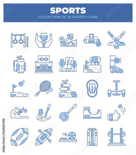 Collection of 25 Sports Icons. A Visual Guide to Various Sports and Fitness Activities